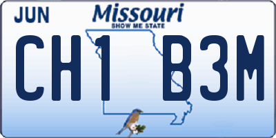 MO license plate CH1B3M