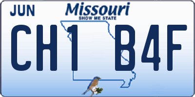 MO license plate CH1B4F