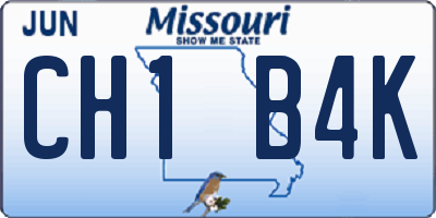 MO license plate CH1B4K
