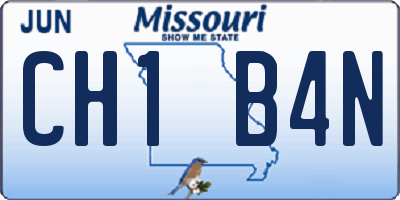 MO license plate CH1B4N