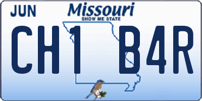 MO license plate CH1B4R