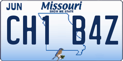 MO license plate CH1B4Z
