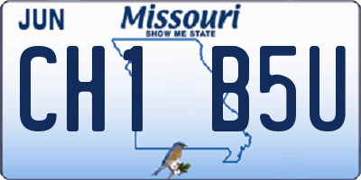 MO license plate CH1B5U