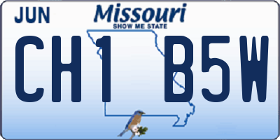 MO license plate CH1B5W