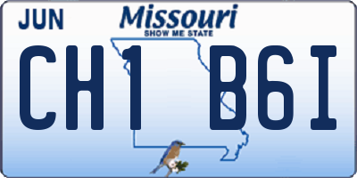 MO license plate CH1B6I