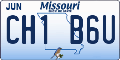 MO license plate CH1B6U