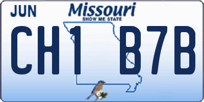MO license plate CH1B7B