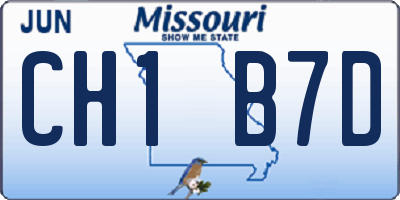 MO license plate CH1B7D