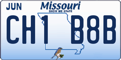 MO license plate CH1B8B