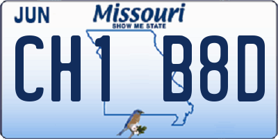 MO license plate CH1B8D