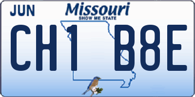 MO license plate CH1B8E