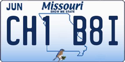 MO license plate CH1B8I