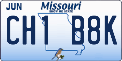 MO license plate CH1B8K