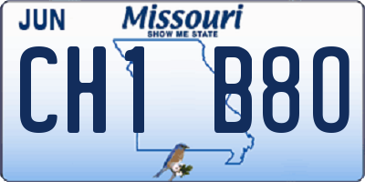 MO license plate CH1B8O