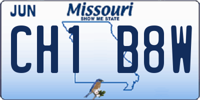 MO license plate CH1B8W