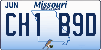 MO license plate CH1B9D