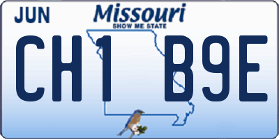 MO license plate CH1B9E