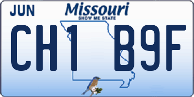 MO license plate CH1B9F