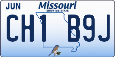MO license plate CH1B9J