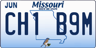 MO license plate CH1B9M