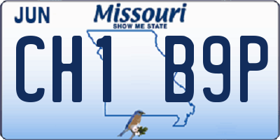 MO license plate CH1B9P