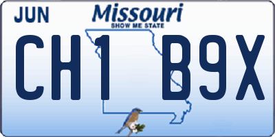 MO license plate CH1B9X