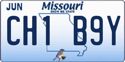 MO license plate CH1B9Y