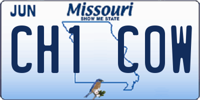 MO license plate CH1C0W