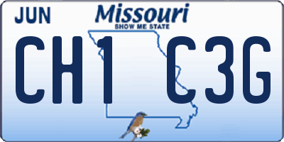 MO license plate CH1C3G