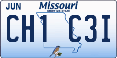MO license plate CH1C3I