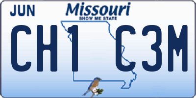 MO license plate CH1C3M