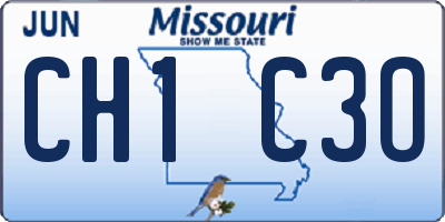 MO license plate CH1C3O