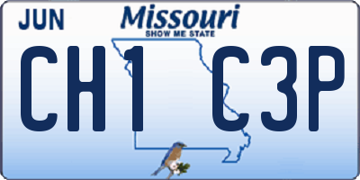 MO license plate CH1C3P
