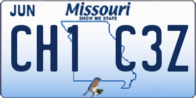MO license plate CH1C3Z