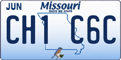 MO license plate CH1C6C