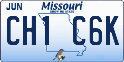 MO license plate CH1C6K