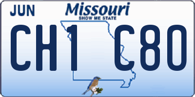 MO license plate CH1C8O