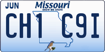 MO license plate CH1C9I