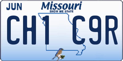 MO license plate CH1C9R