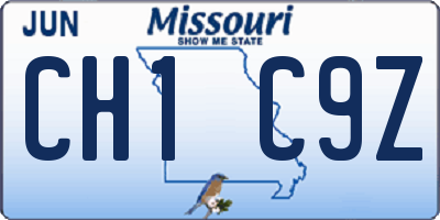 MO license plate CH1C9Z
