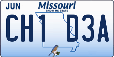 MO license plate CH1D3A