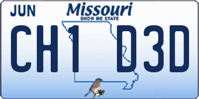 MO license plate CH1D3D