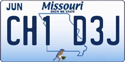 MO license plate CH1D3J