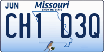 MO license plate CH1D3Q