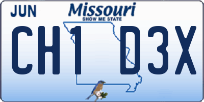 MO license plate CH1D3X