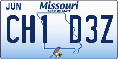 MO license plate CH1D3Z
