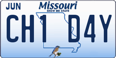 MO license plate CH1D4Y
