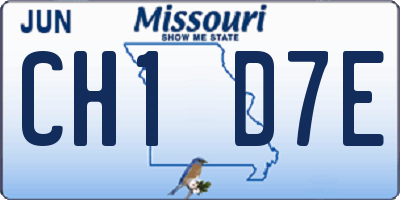 MO license plate CH1D7E