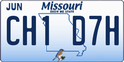 MO license plate CH1D7H