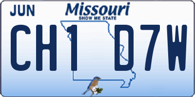 MO license plate CH1D7W